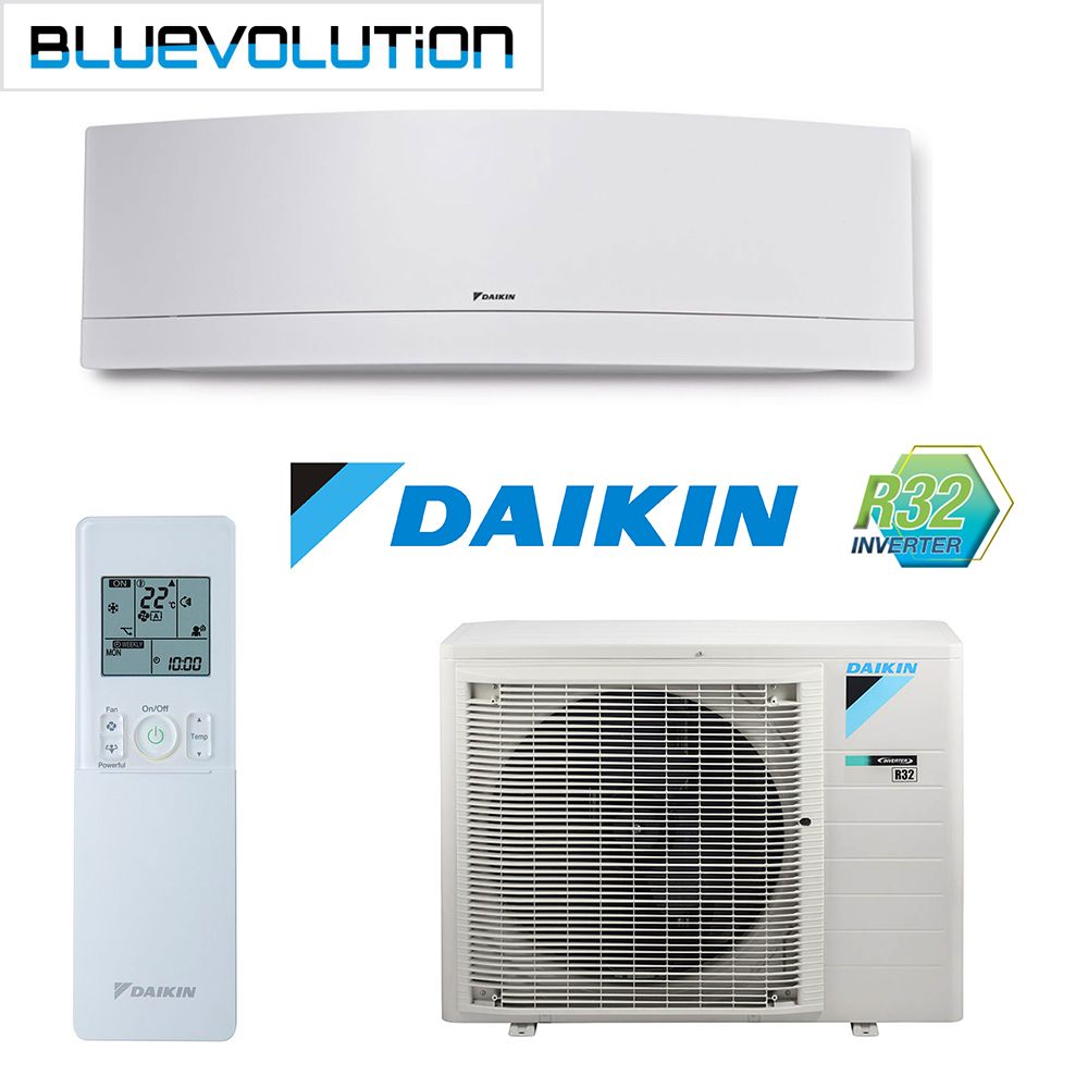 Aparat de aer conditionat DAIKIN Emura White BLUEVOLUTION 12000 btu - FTXJ35MW/RXJ35M, Compresor Inverter, Clasa A++, Modul WI-FI Inclus, Flux de aer 3D