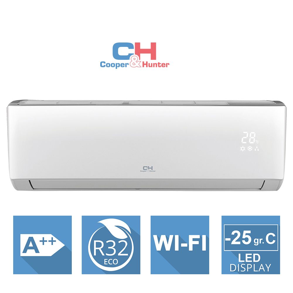 Aparat de aer conditionat Cooper&Hunter ARCTIC NG Series 18000 btu CH-S18FTXLA-NG, Wi-Fi Control Integrat, Compresor Inverter, Freon Ecologic R32, Clasa A++, Afisaj LED, Filtru Cold Plasma